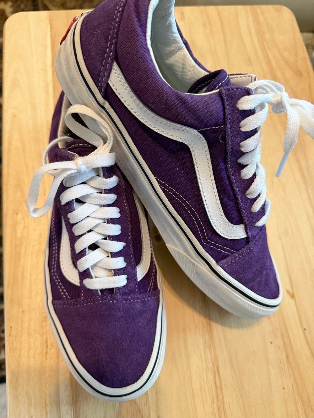 Vans Purple Old Skool Sneakers with White Stripe women 8.5 men 7